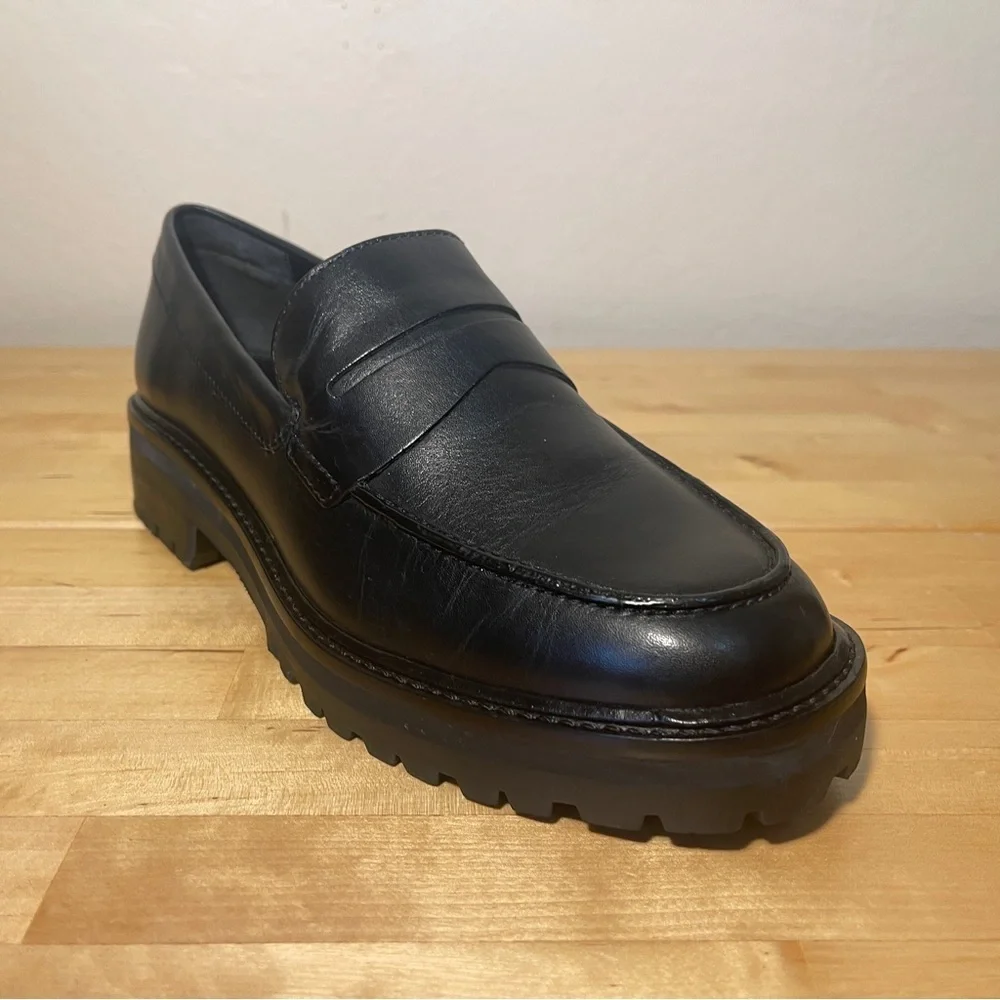 Everlane The Lug Loafer Black Leather Lug Sole Shoes Women's 8.5